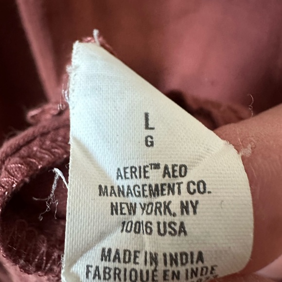 Aerie Maroon Eyelet Blouse oversized Size Large - Picture 6 of 7